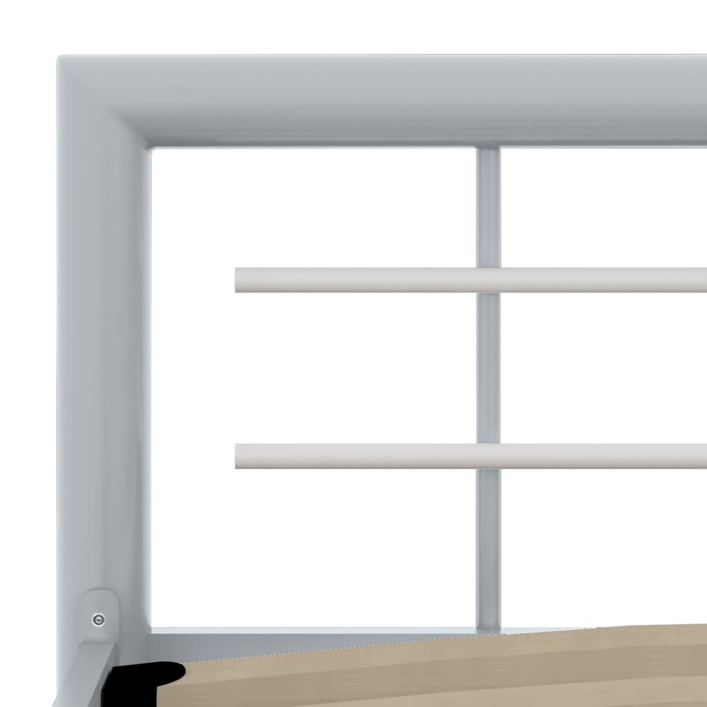 Grey & White Metal Bed Frame 90x200 cm – Stylish & Sturdy Design