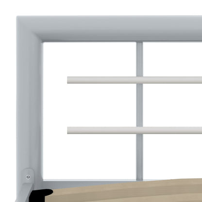 Grey & White Metal Bed Frame 90x200 cm – Stylish & Sturdy Design