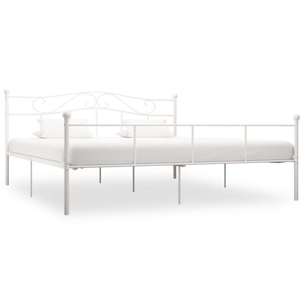 White Metal Super King Bed Frame 180x200 cm - vidaXL 284521