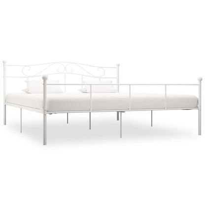 White Metal Super King Bed Frame 180x200 cm - vidaXL 284521
