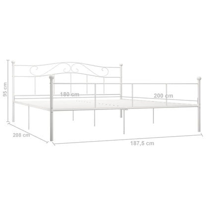 White Metal Super King Bed Frame 180x200 cm - vidaXL 284521