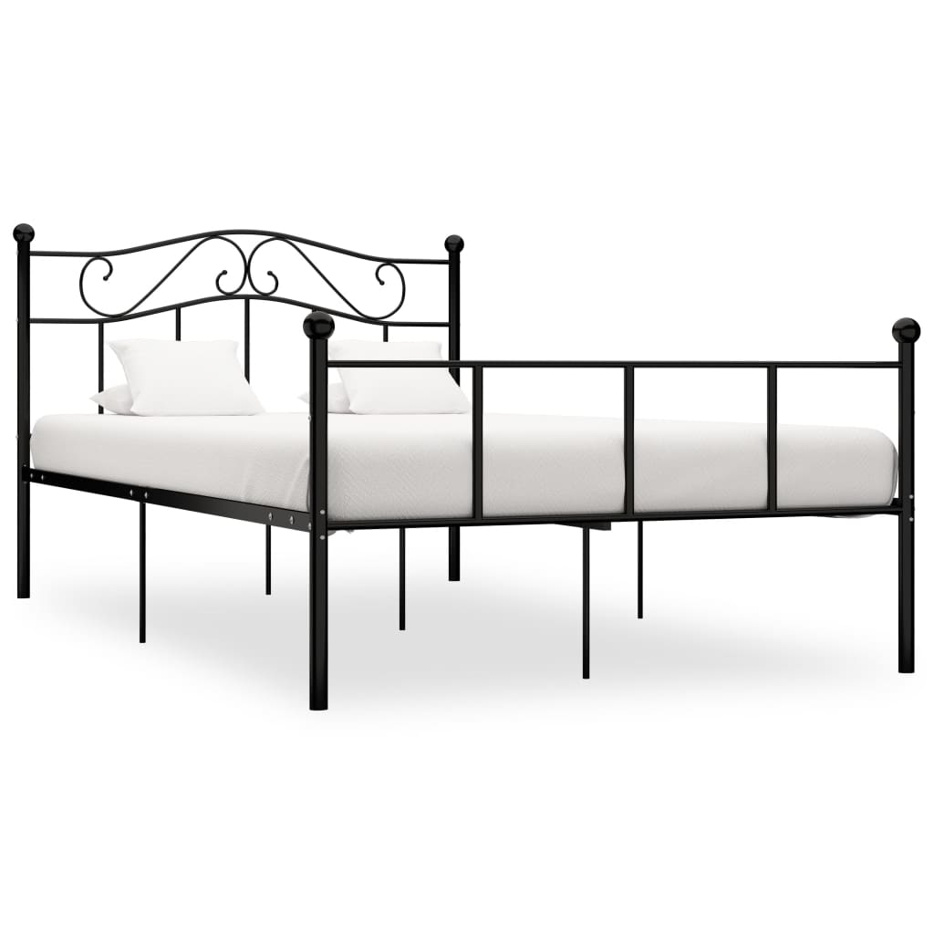 Black Metal 120x200 cm Bed Frame - vidaXL 284525 (No Mattress)