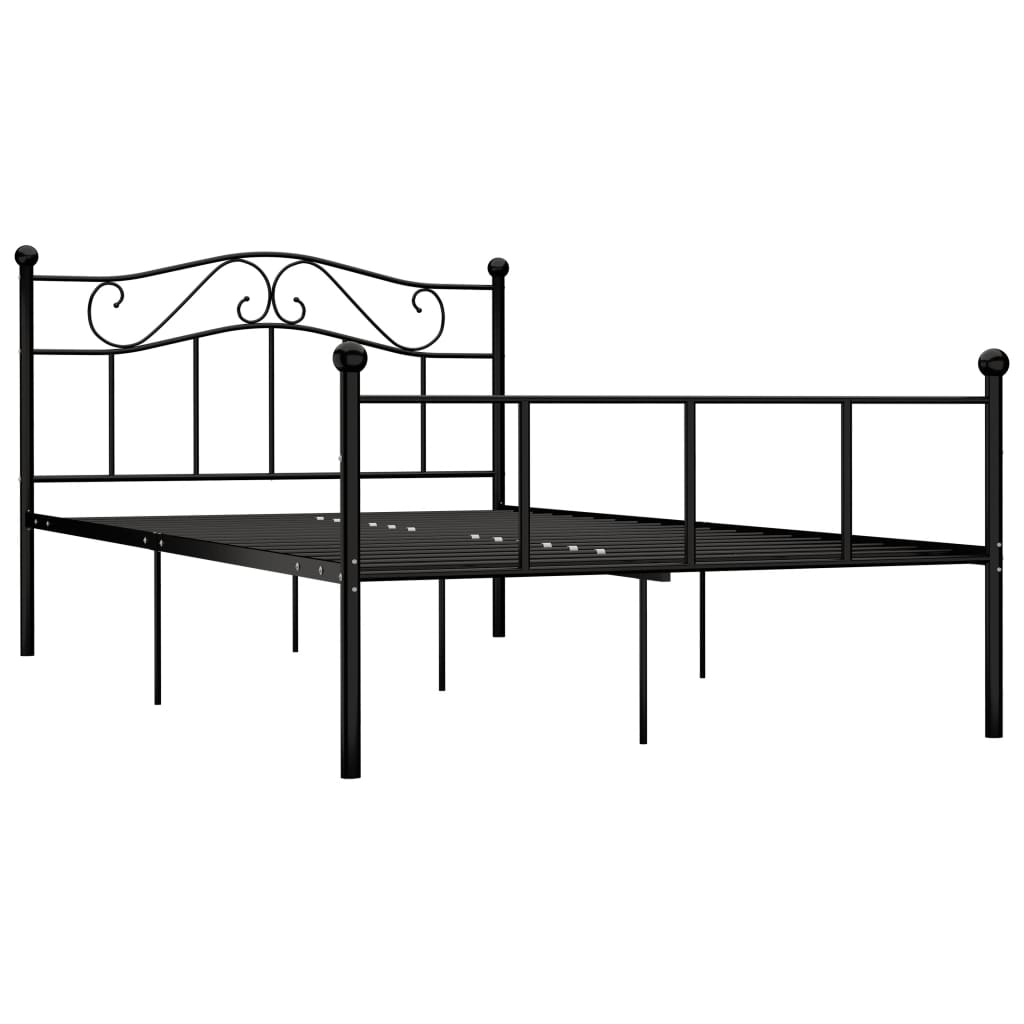 Black Metal 120x200 cm Bed Frame - vidaXL 284525 (No Mattress)