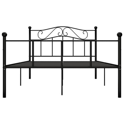 Black Metal 120x200 cm Bed Frame - vidaXL 284525 (No Mattress)