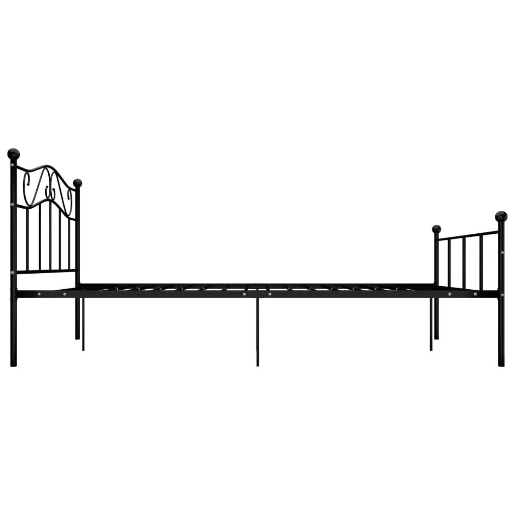 Black Metal 120x200 cm Bed Frame - vidaXL 284525 (No Mattress)
