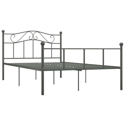 Grey Metal Bed Frame 160x200 cm - vidaXL 284534 Without Mattress