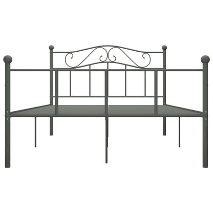 Grey Metal Bed Frame 160x200 cm - vidaXL 284534 Without Mattress
