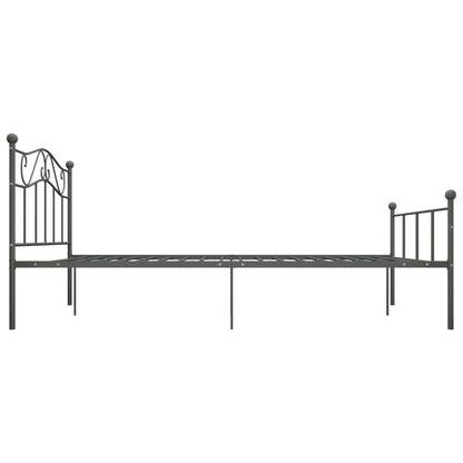 Grey Metal Bed Frame 160x200 cm - vidaXL 284534 Without Mattress
