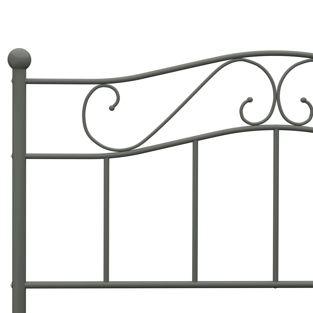 Grey Metal Bed Frame 160x200 cm - vidaXL 284534 Without Mattress