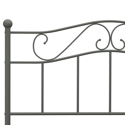 Grey Metal Bed Frame 160x200 cm - vidaXL 284534 Without Mattress