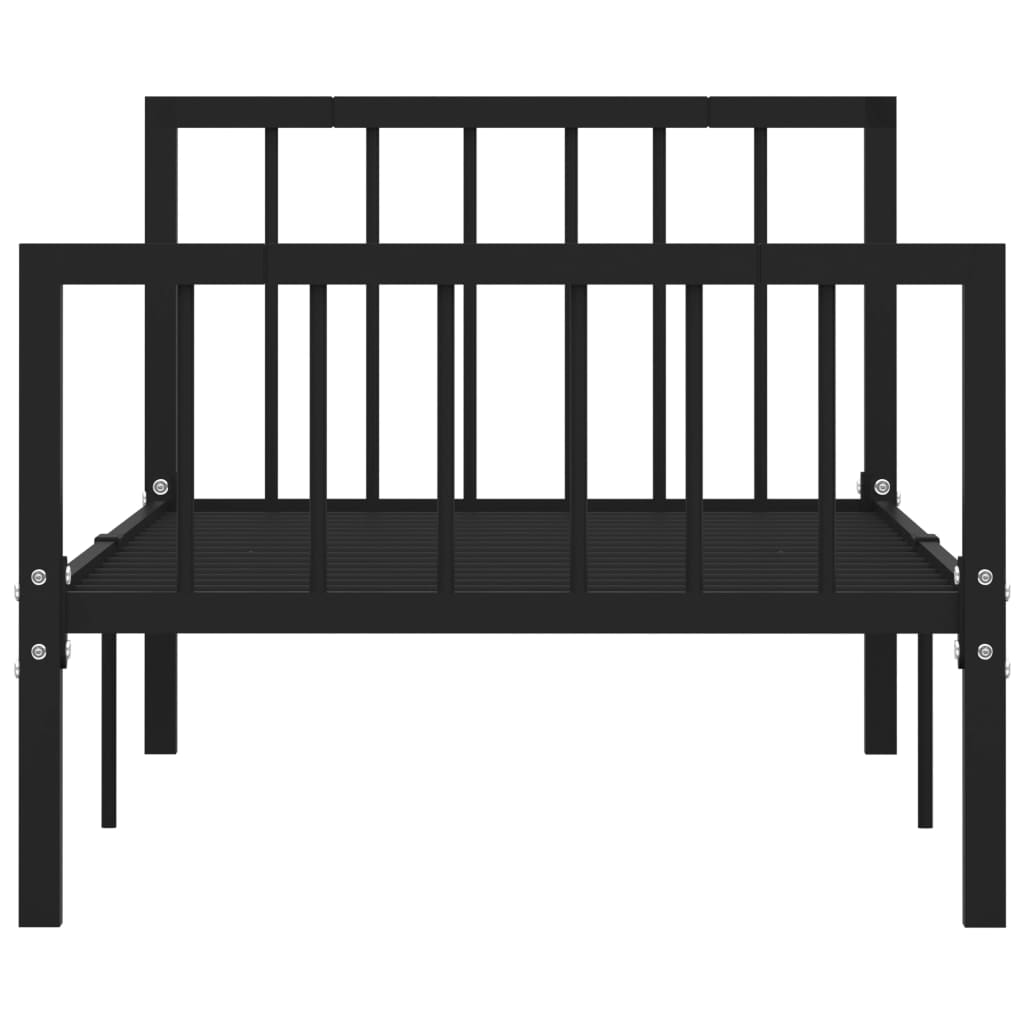 Black Metal Bed Frame 90x200 cm - vidaXL 284568 (No Mattress)
