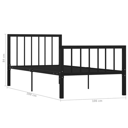 Black Metal Bed Frame 100x200 cm - vidaXL 284569 (No Mattress)