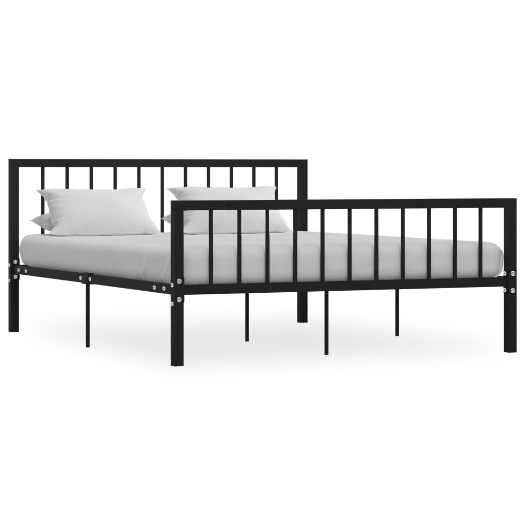 Stylish Black Metal Bed Frame 160x200 cm - vidaXL 284572