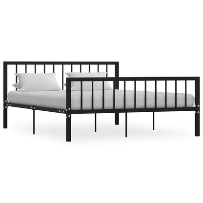 Stylish Black Metal Bed Frame 160x200 cm - vidaXL 284572