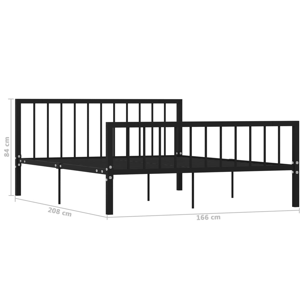 Stylish Black Metal Bed Frame 160x200 cm - vidaXL 284572