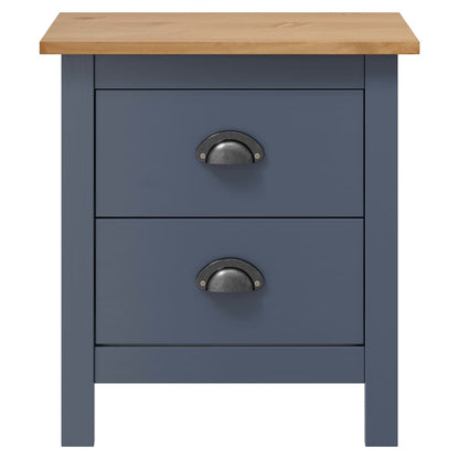 Solid Pine Wood Bedside Cabinet - Hill Grey, 46x35x49.5 cm