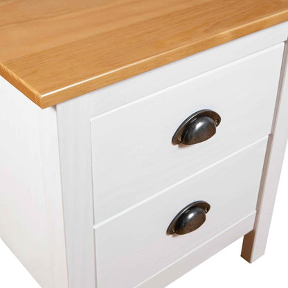 Solid Pine White Bedside Cabinet 46x35x49.5 cm - Elegant Design