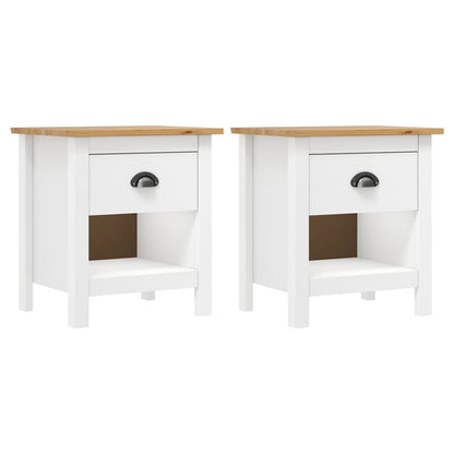 Solid Pine Wood Bedside Cabinets 2 pcs, Hill 46x35x49.5 cm