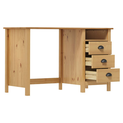 Solid Pine Desk Hill with 3 Drawers - 120x50x74 cm