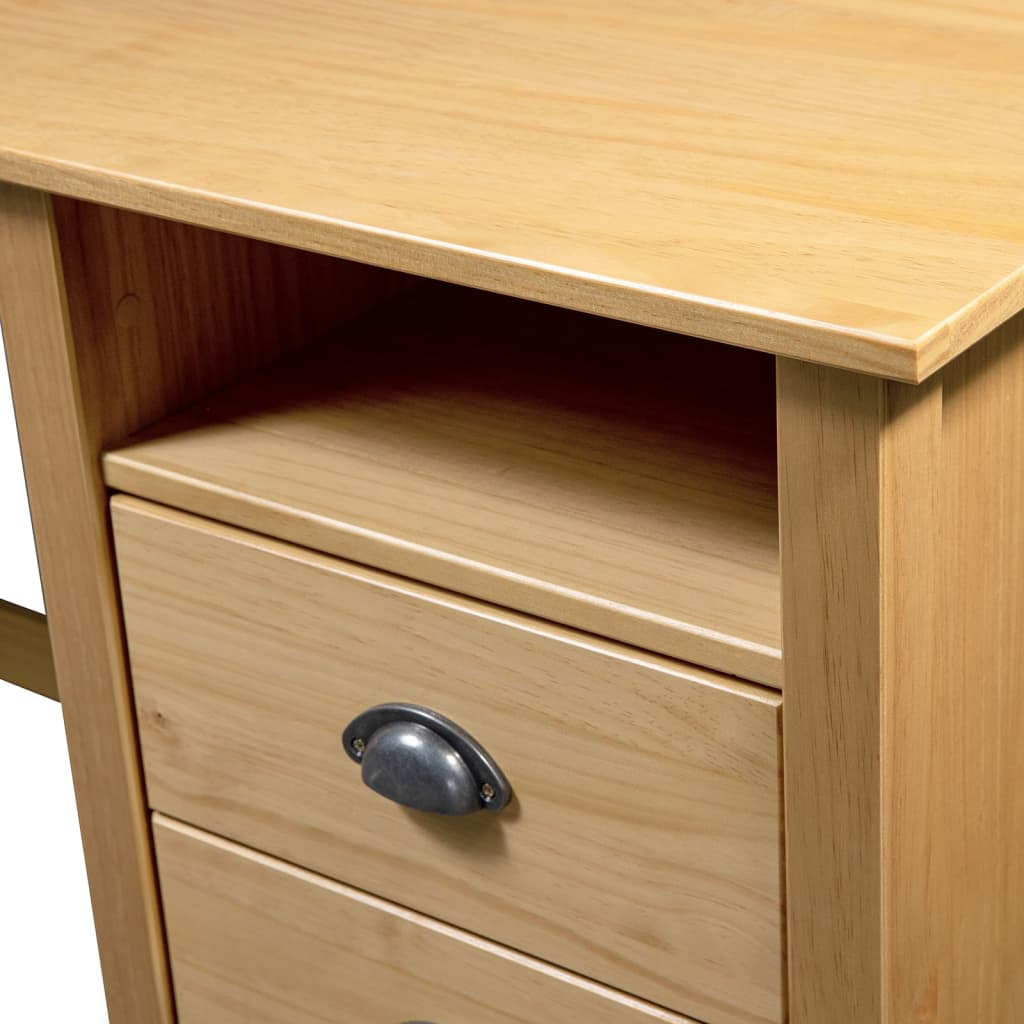 Solid Pine Desk Hill with 3 Drawers - 120x50x74 cm
