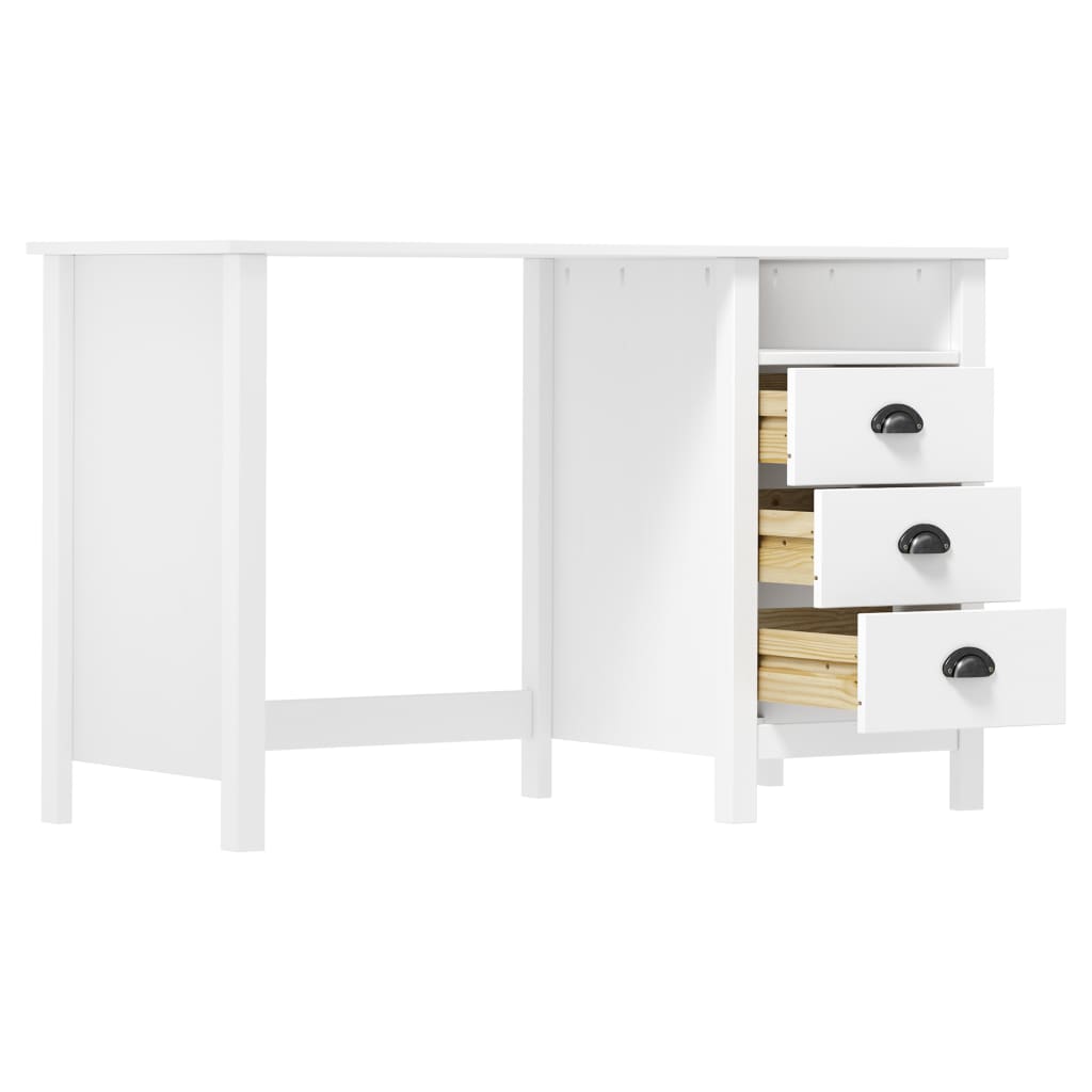 Solid Pine Wood Desk Hill - 3 Drawers, 120x50x74 cm