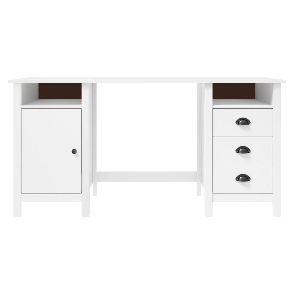 Solid Pine Wood Desk - Hill White, 150x50x74 cm