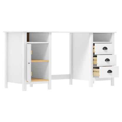 Solid Pine Wood Desk - Hill White, 150x50x74 cm