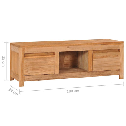 TV Cabinet 100x30x35 cm Solid Teak Wood
