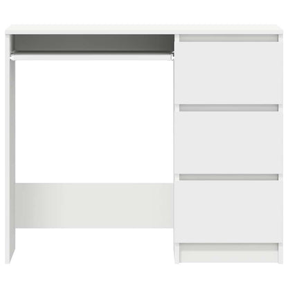 Compact White Desk 90x45x76 cm - Engineered Wood Design