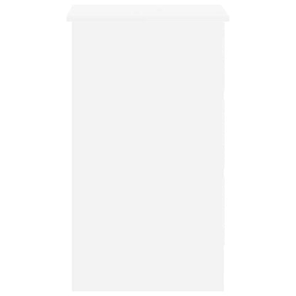 Compact White Desk 90x45x76 cm - Engineered Wood Design