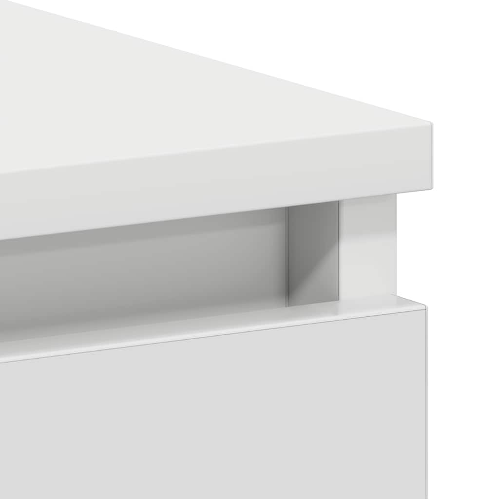 Compact White Desk 90x45x76 cm - Engineered Wood Design