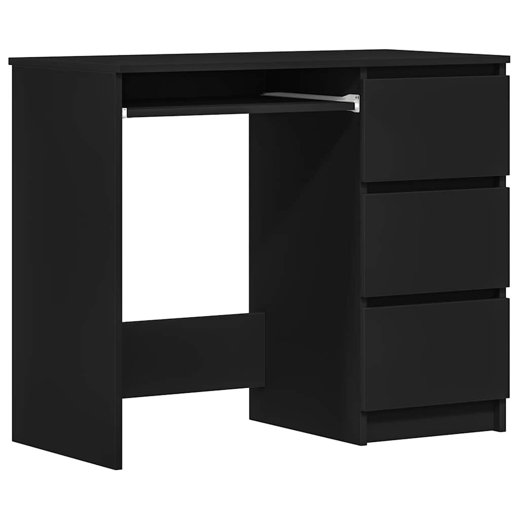 Sleek Black Engineered Wood Desk 90x45x76 cm
