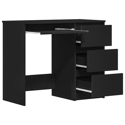 Sleek Black Engineered Wood Desk 90x45x76 cm