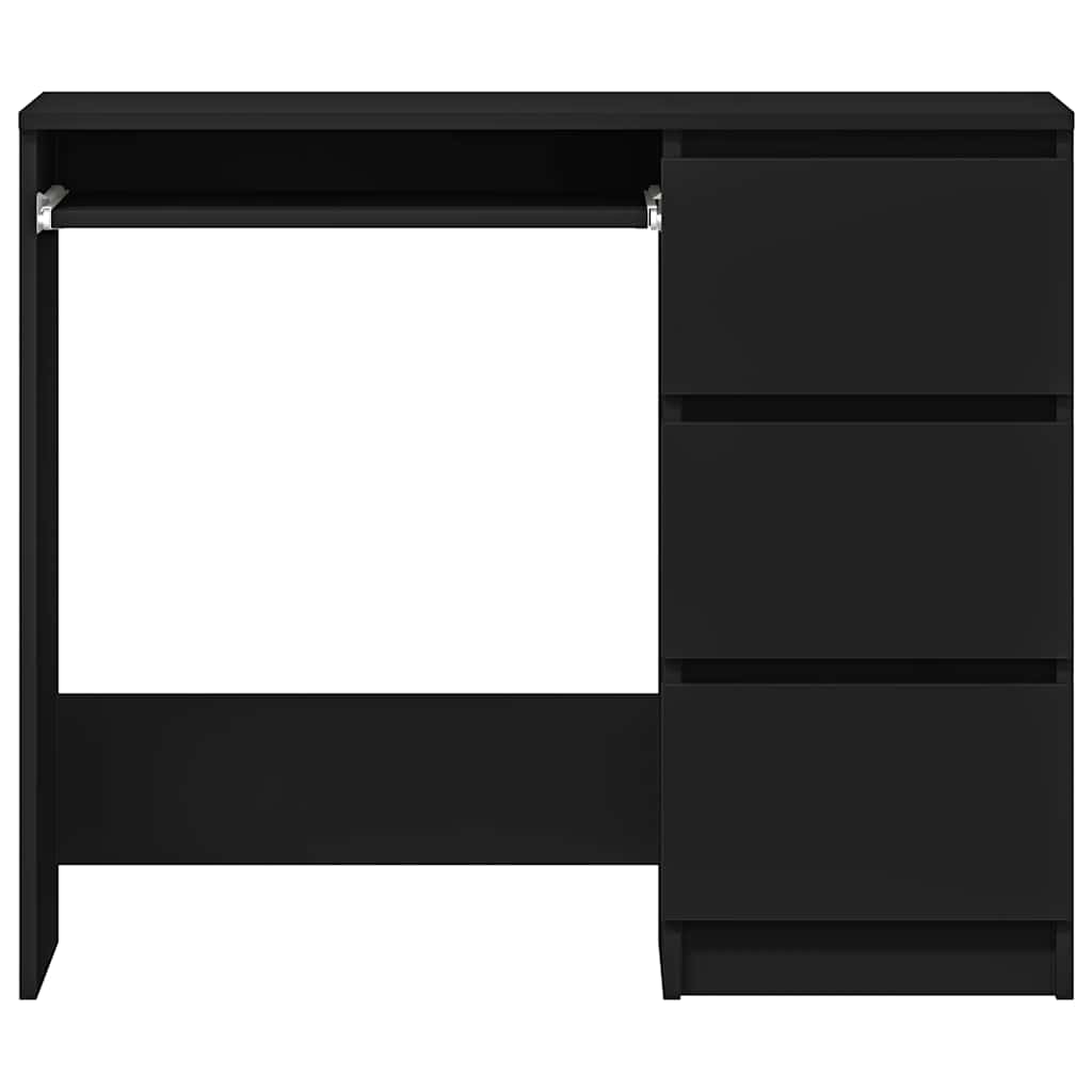 Sleek Black Engineered Wood Desk 90x45x76 cm