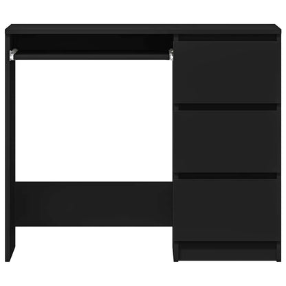 Sleek Black Engineered Wood Desk 90x45x76 cm