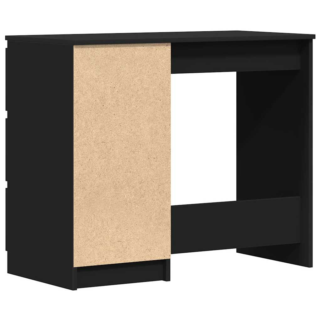 Sleek Black Engineered Wood Desk 90x45x76 cm