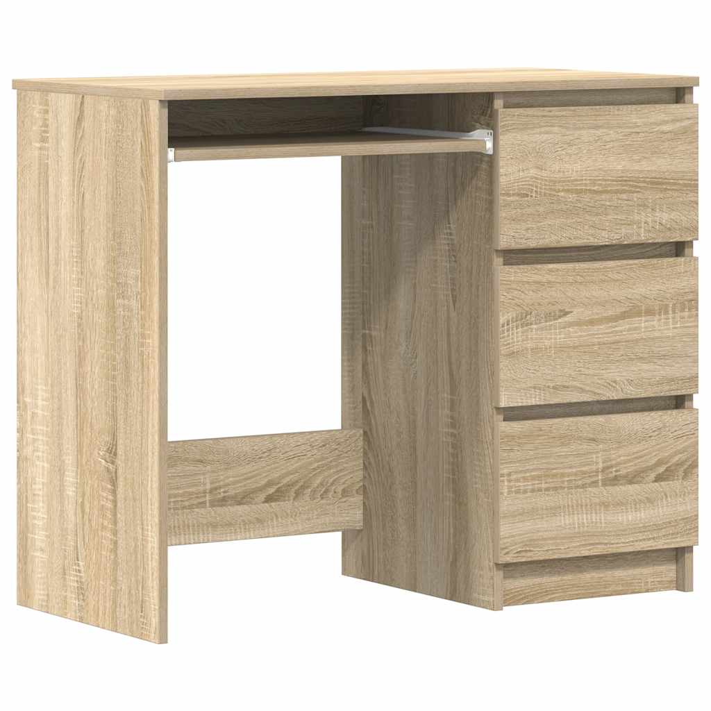 Sonoma Oak Desk 90x45x76 cm - Sturdy Engineered Wood Design