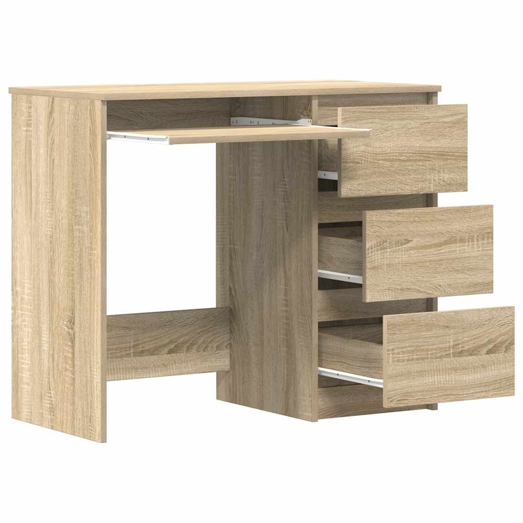 Sonoma Oak Desk 90x45x76 cm - Sturdy Engineered Wood Design