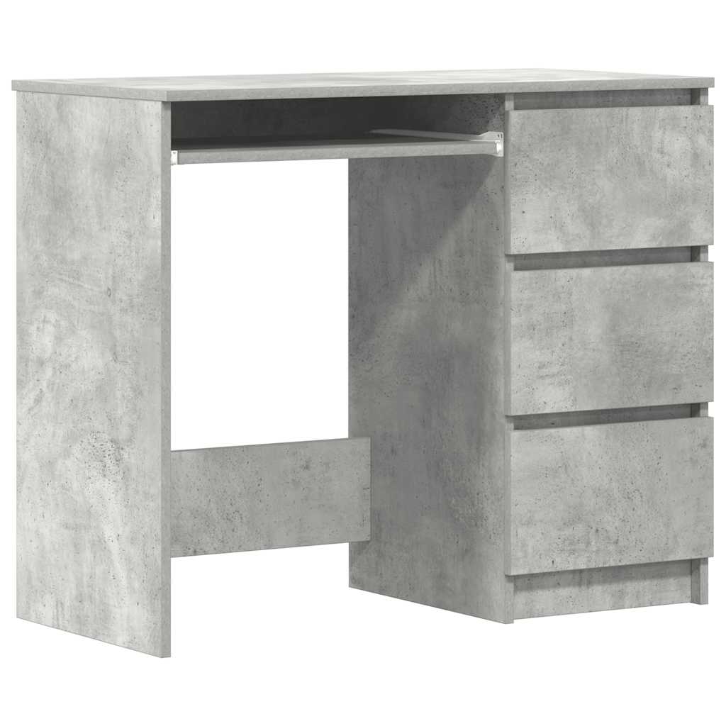 Concrete Grey Desk, 90x45x76 cm, Engineered Wood, Modern Design