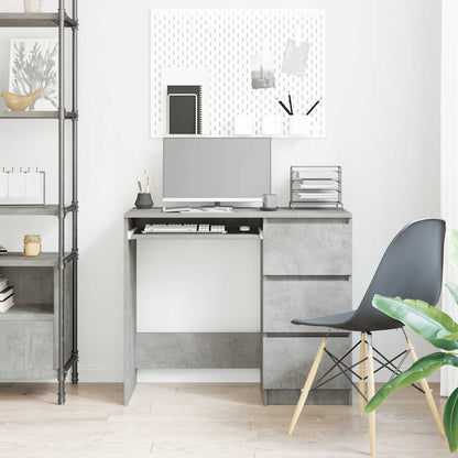 Concrete Grey Desk, 90x45x76 cm, Engineered Wood, Modern Design