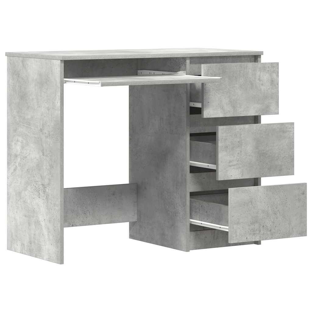 Concrete Grey Desk, 90x45x76 cm, Engineered Wood, Modern Design