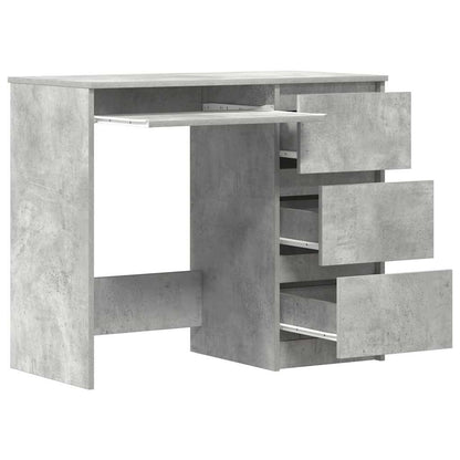 Concrete Grey Desk, 90x45x76 cm, Engineered Wood, Modern Design