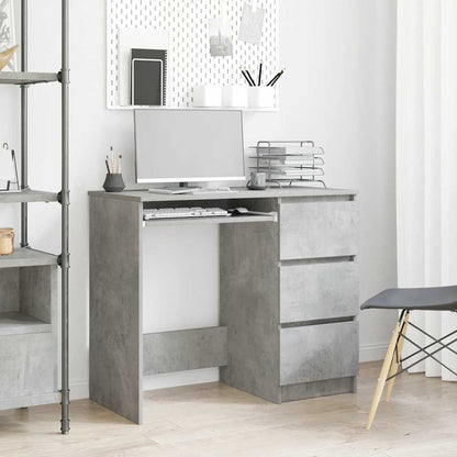 Concrete Grey Desk, 90x45x76 cm, Engineered Wood, Modern Design