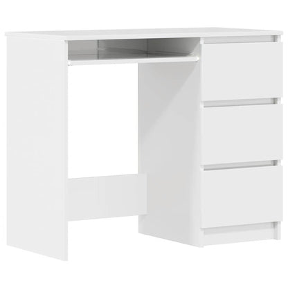 High Gloss White Desk 90x45x76 cm | Engineered Wood