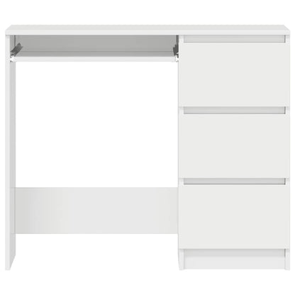 High Gloss White Desk 90x45x76 cm | Engineered Wood