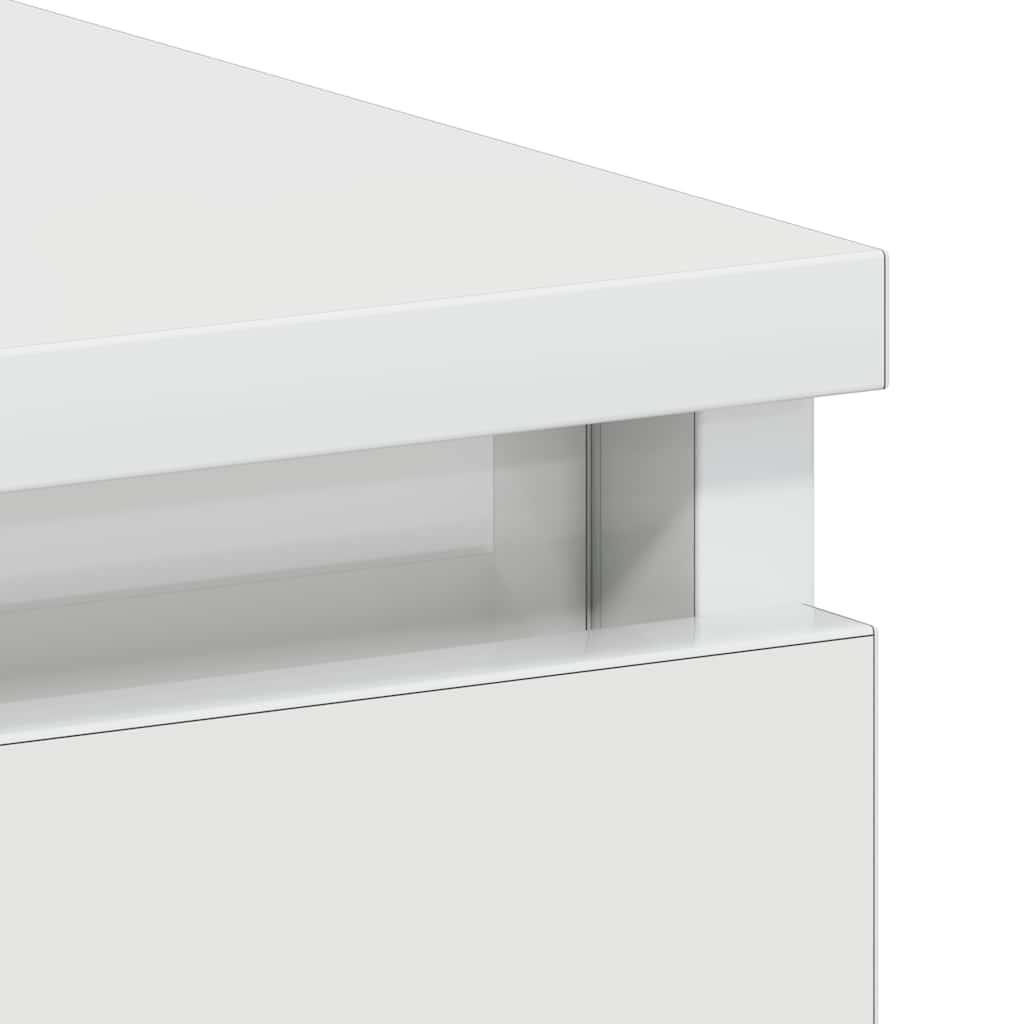 High Gloss White Desk 90x45x76 cm | Engineered Wood