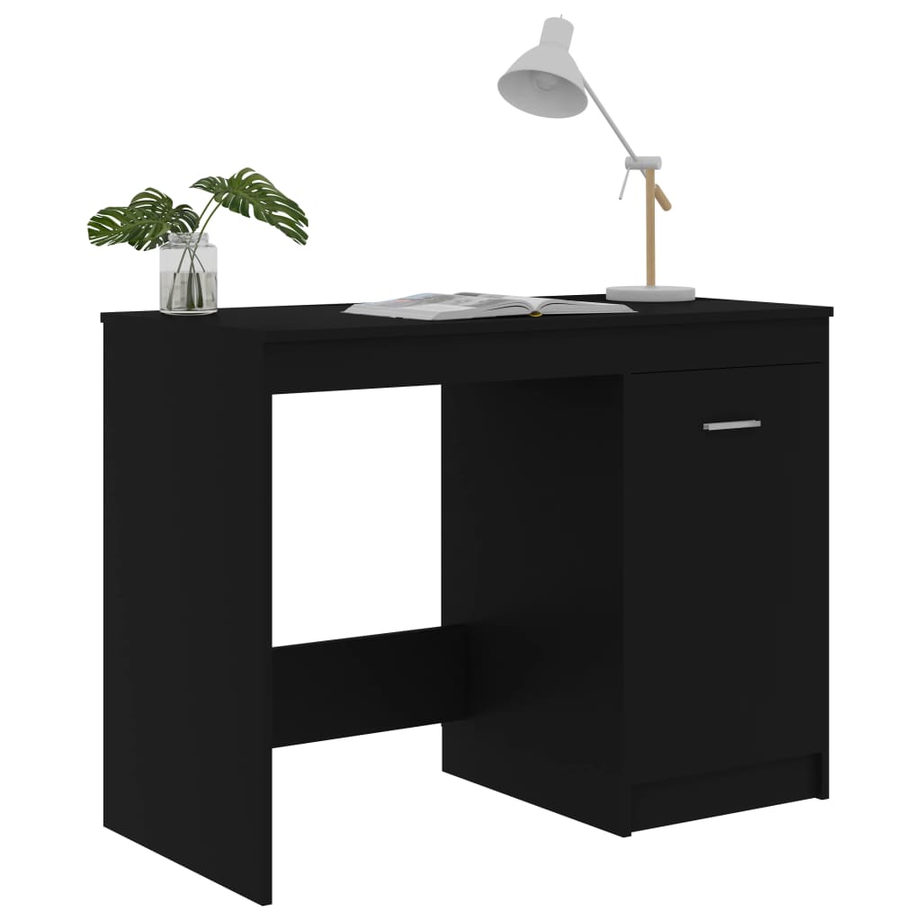 Sleek Black Engineered Wood Desk 100x50x76 cm