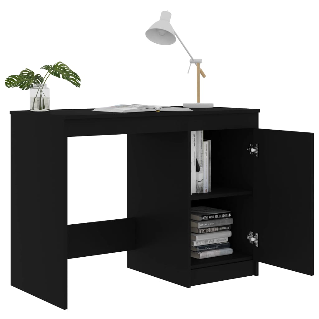 Sleek Black Engineered Wood Desk 100x50x76 cm