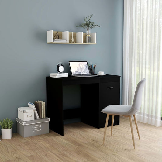 Sleek Black Engineered Wood Desk 100x50x76 cm