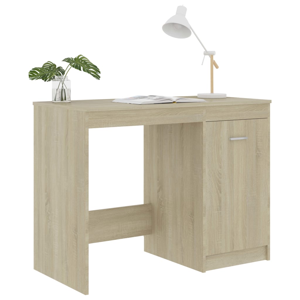 Compact Sonoma Oak Desk, 100x50x76 cm, Engineered Wood